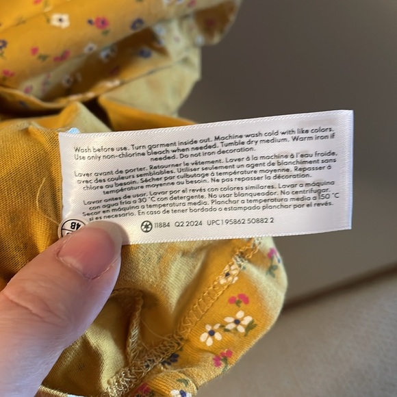 CARTERS NWT Girls Size 12 Yellow Floral Jersey Dress - Picture 9 of 10